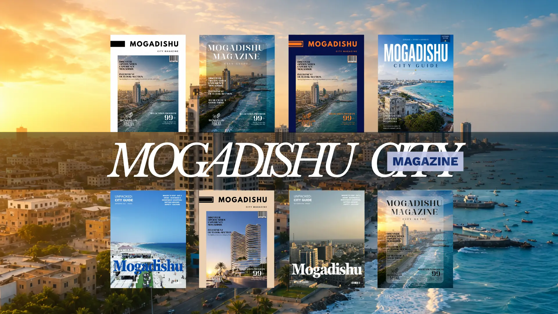 Mogadishu City Magazine — collage of magazine covers